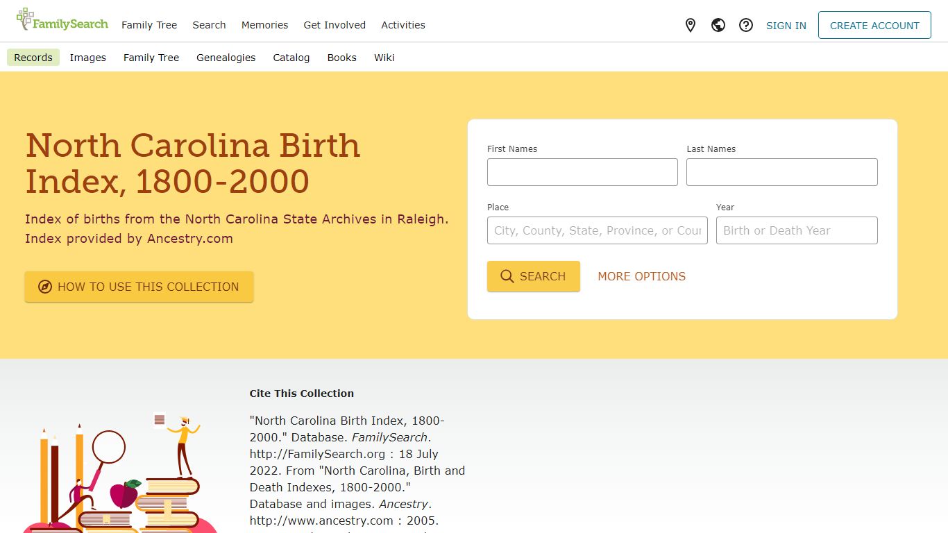 North Carolina Birth Index, 1800-2000 • FamilySearch